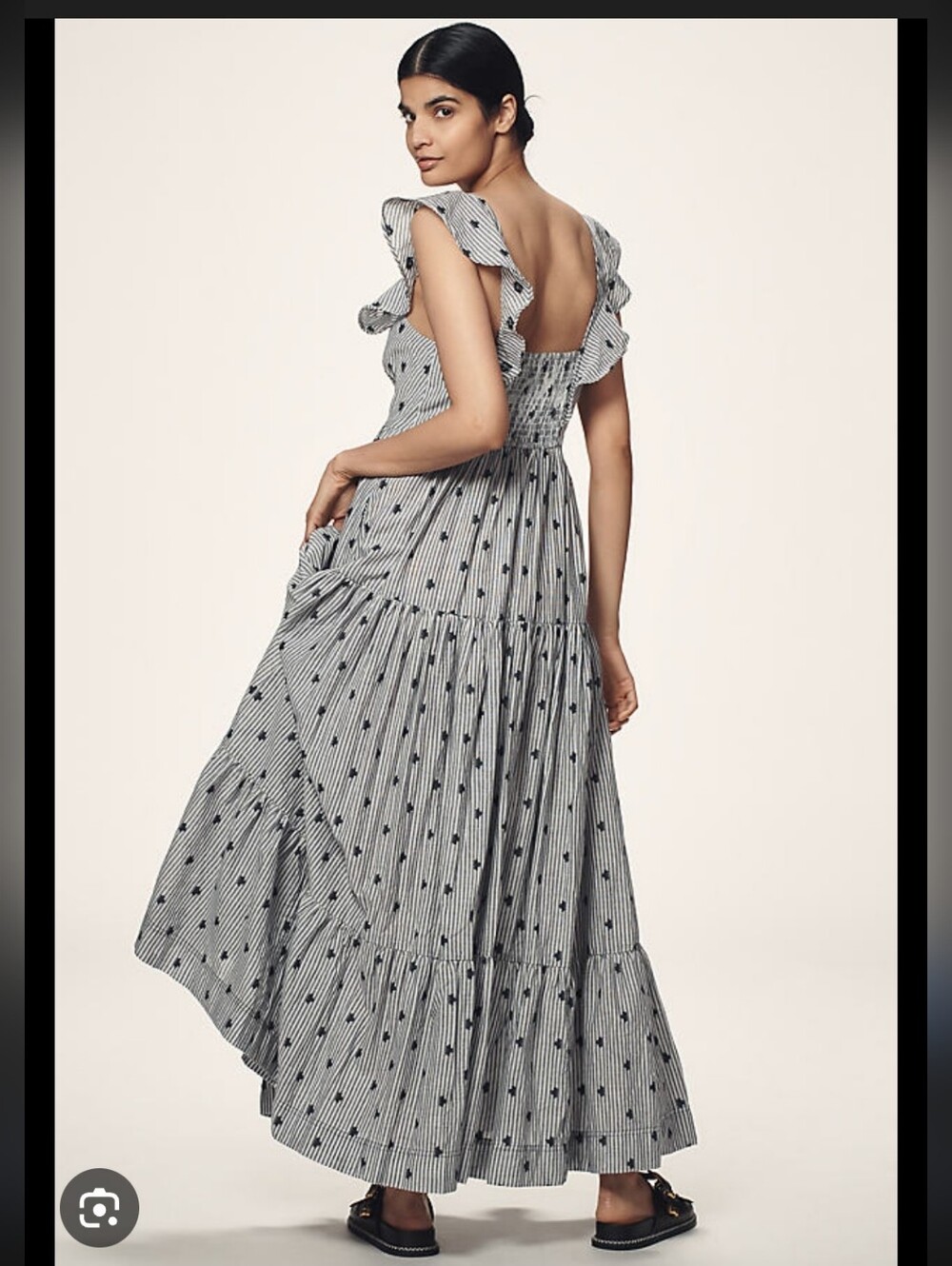 Anthropologie Pilcro Flutter-Sleeve Tiered Maxi Dress - Picture 2 of 13